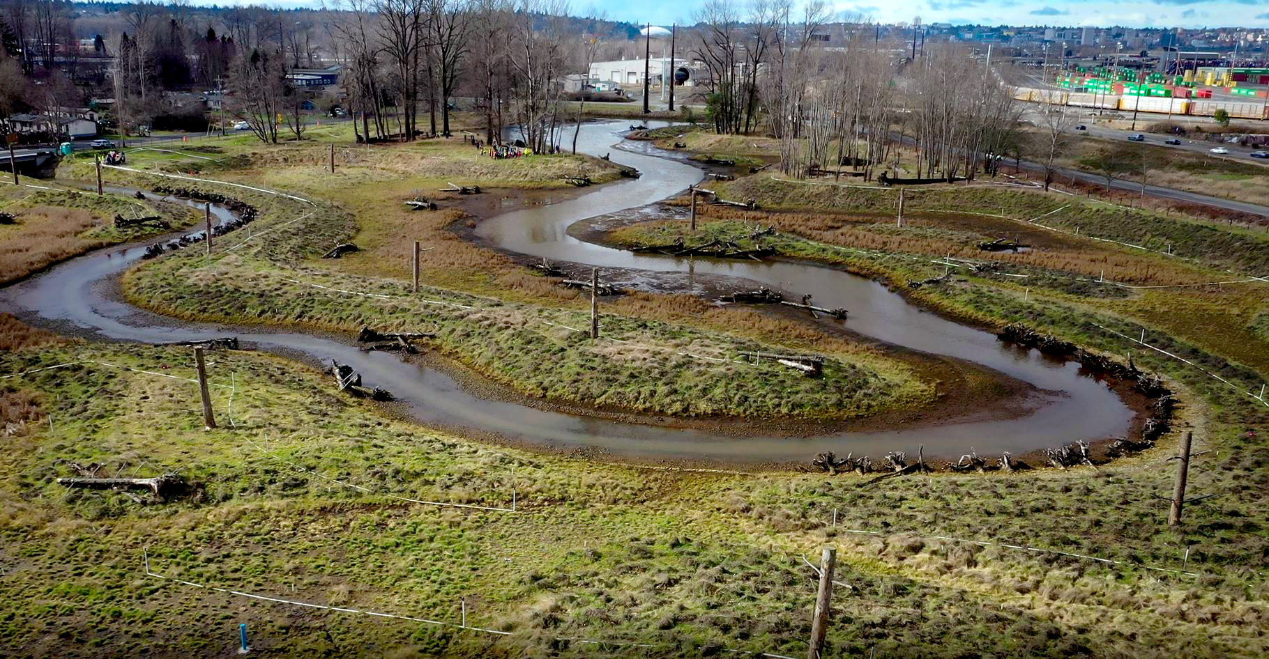Lower Wapato Creek aerial shot